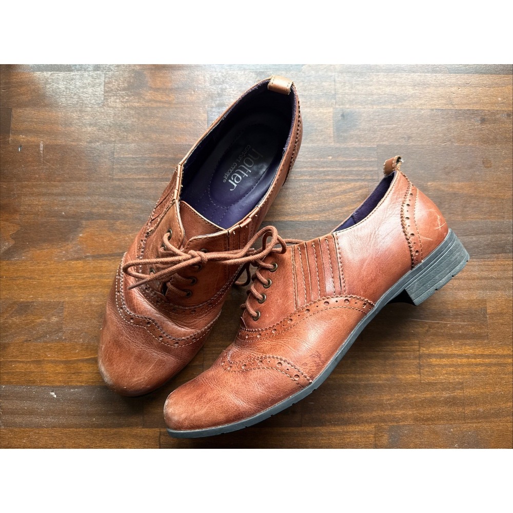 Hotter Comfort Concept Women's 8.5 Somerley Leather  Oxford Wingtip Shoes